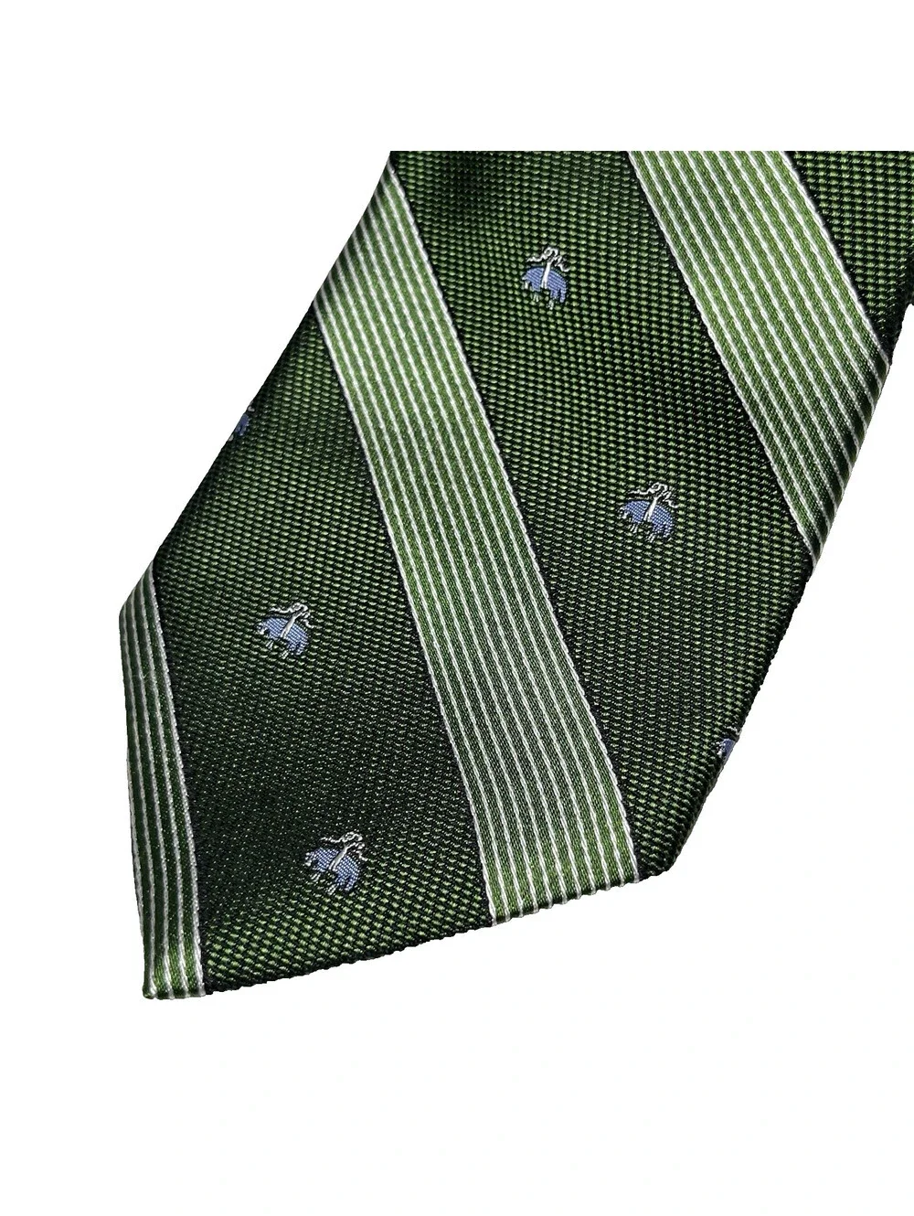 Brooks Brothers Golden Fleece Hanging Sheep Logo Silk Green Necktie Silk Tie VTG